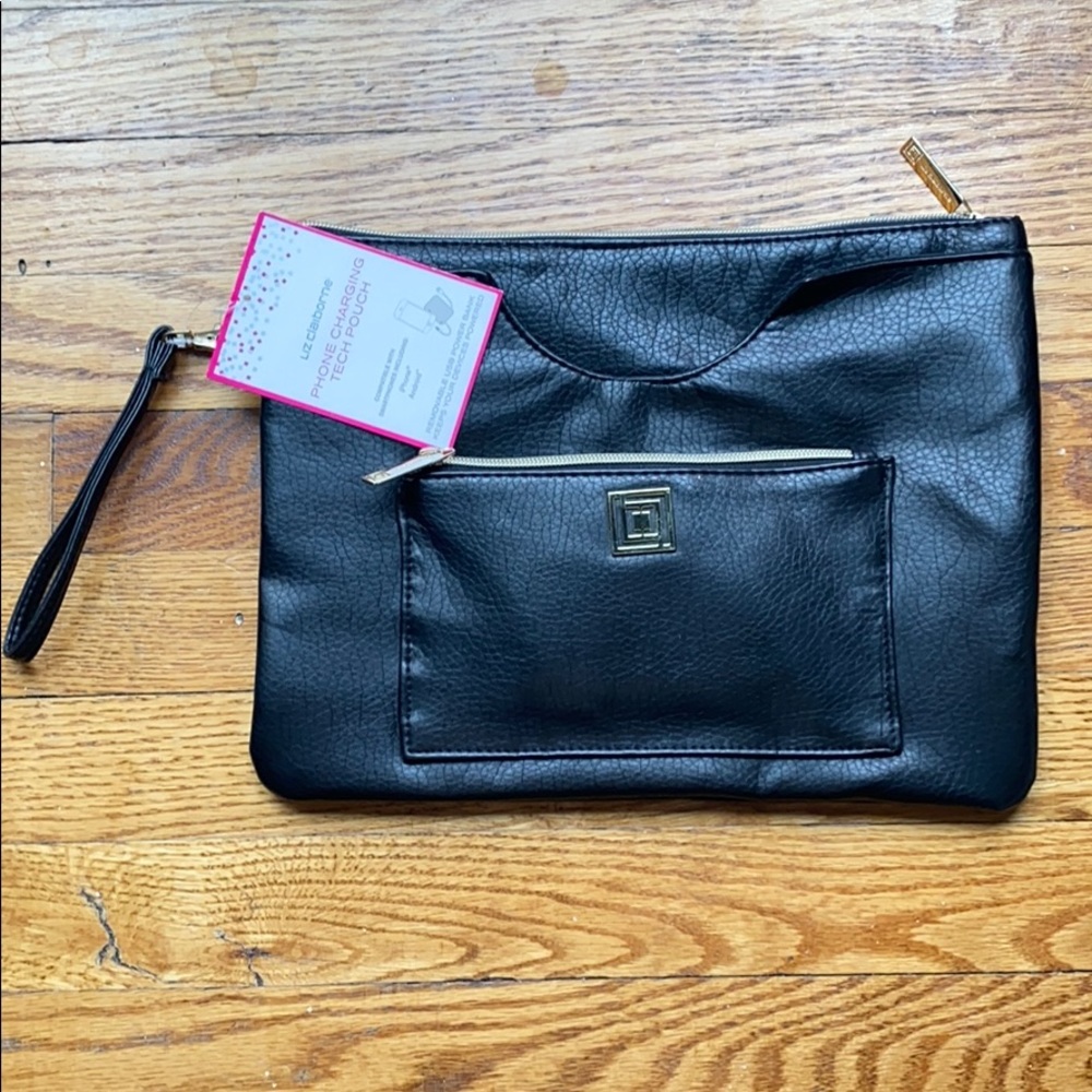 Liz Claiborne phone charging tech pouch black - Picture 1 of 7